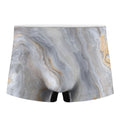 Grey Marble Print Men's Boxer Briefs