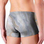 Grey Marble Print Men's Boxer Briefs