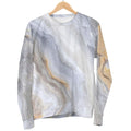 Grey Marble Print Men's Crewneck Sweatshirt