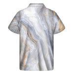 Grey Marble Print Men's Short Sleeve Shirt