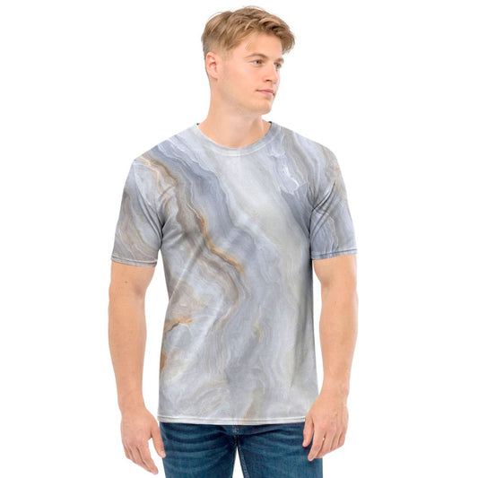 Grey Marble Print Men's T-Shirt