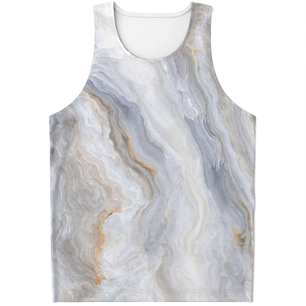 Grey Marble Print Men's Tank Top
