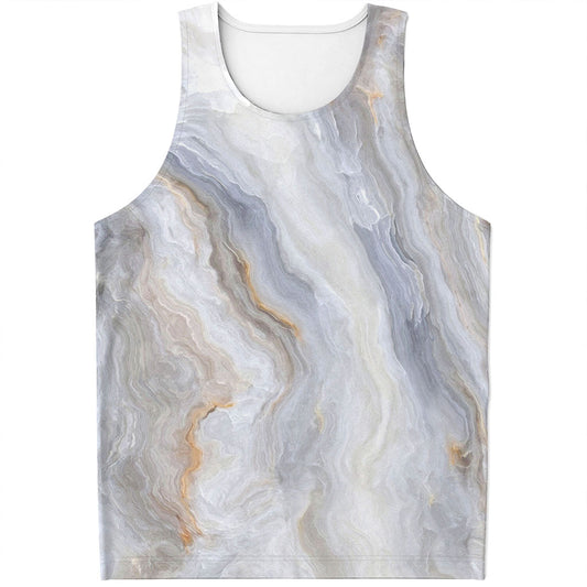 Grey Marble Print Men's Tank Top