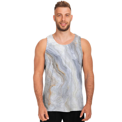 Grey Marble Print Men's Tank Top