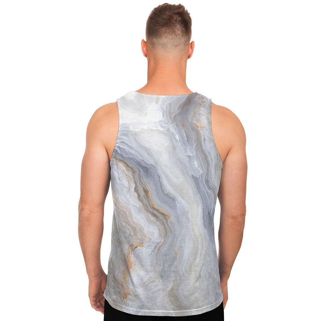 Grey Marble Print Men's Tank Top