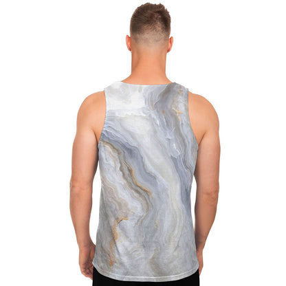 Grey Marble Print Men's Tank Top