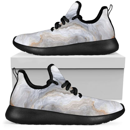 Grey Marble Print Mesh Knit Shoes GearFrost