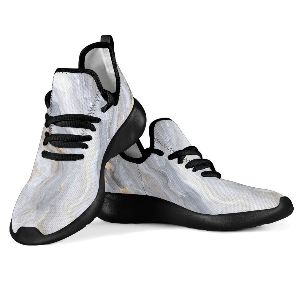 Grey Marble Print Mesh Knit Shoes GearFrost