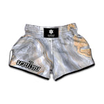 Grey Marble Print Muay Thai Boxing Shorts