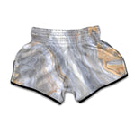 Grey Marble Print Muay Thai Boxing Shorts