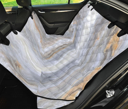 Grey Marble Print Pet Car Back Seat Cover