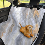 Grey Marble Print Pet Car Back Seat Cover