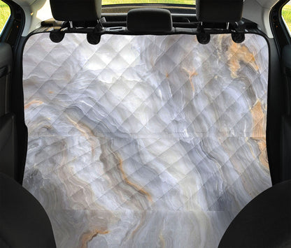 Grey Marble Print Pet Car Back Seat Cover