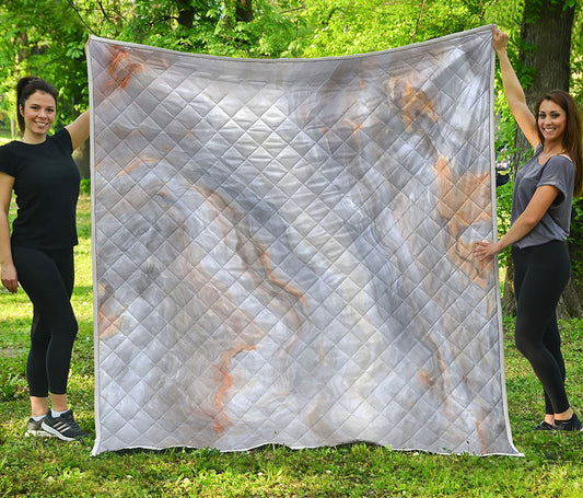 Grey Marble Print Quilt