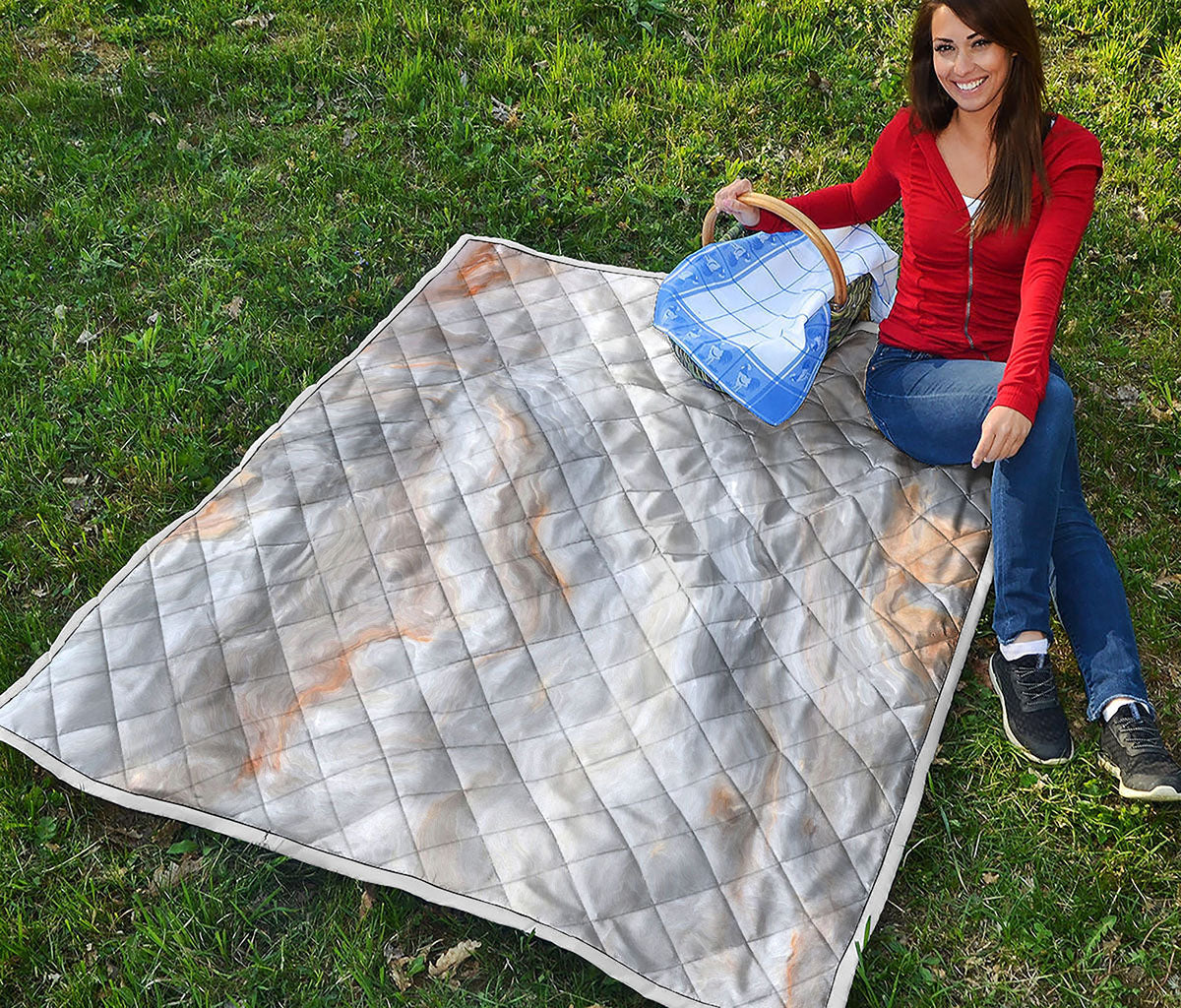 Grey Marble Print Quilt