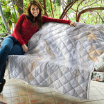 Grey Marble Print Quilt