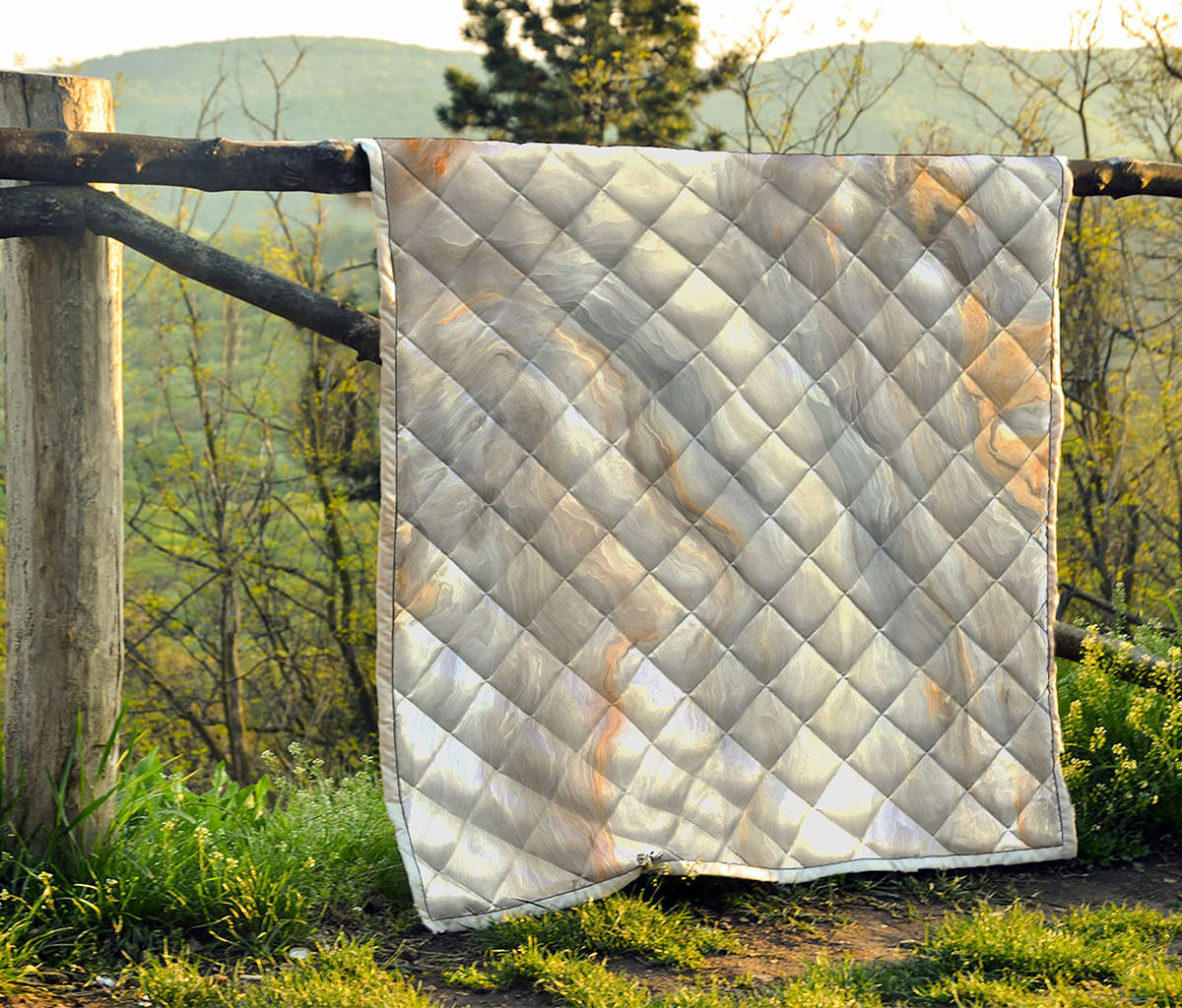 Grey Marble Print Quilt