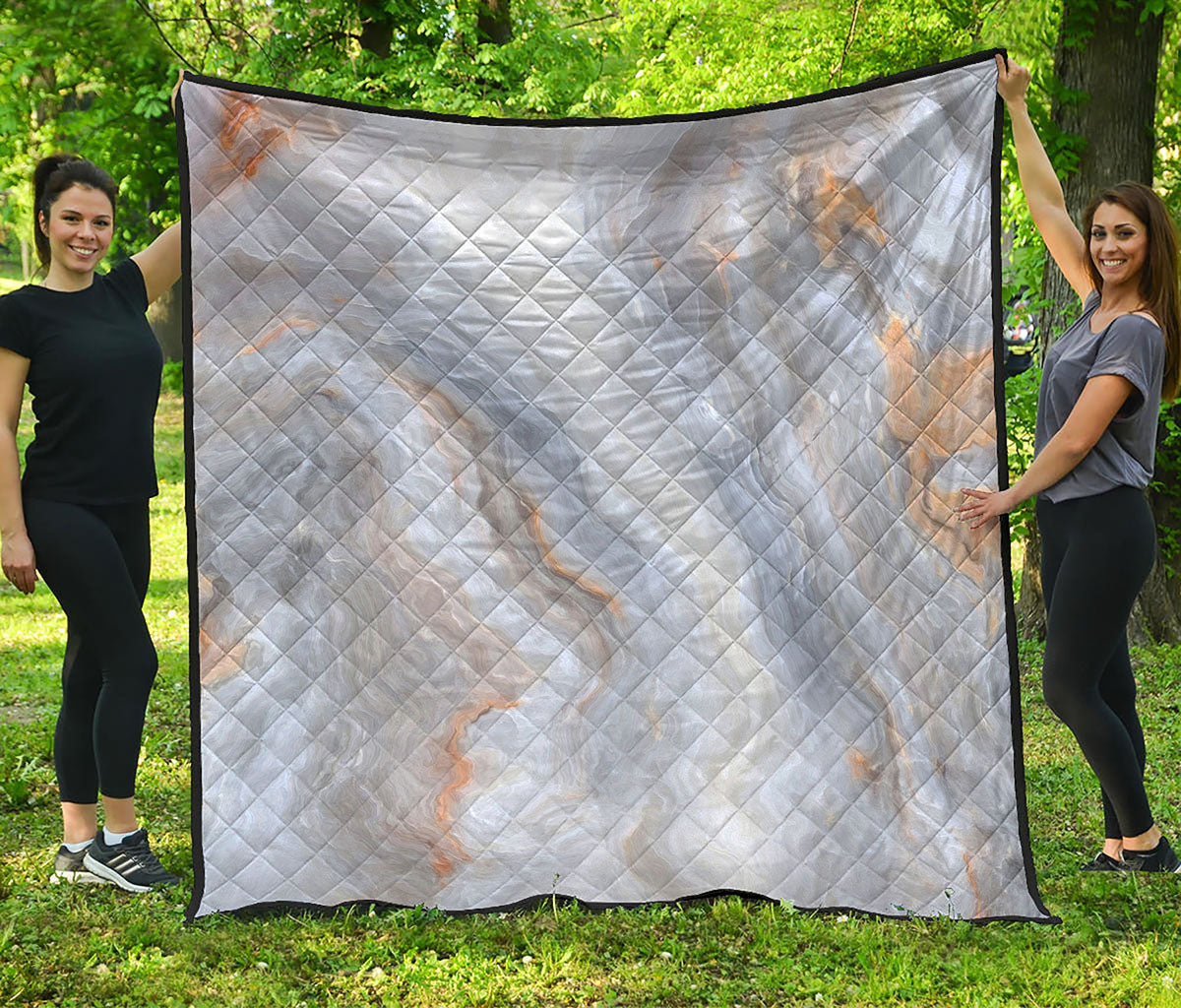 Grey Marble Print Quilt