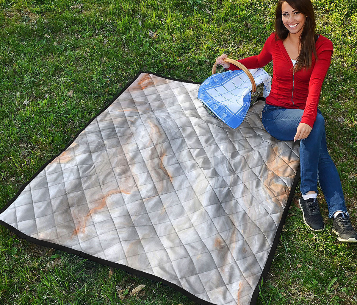 Grey Marble Print Quilt