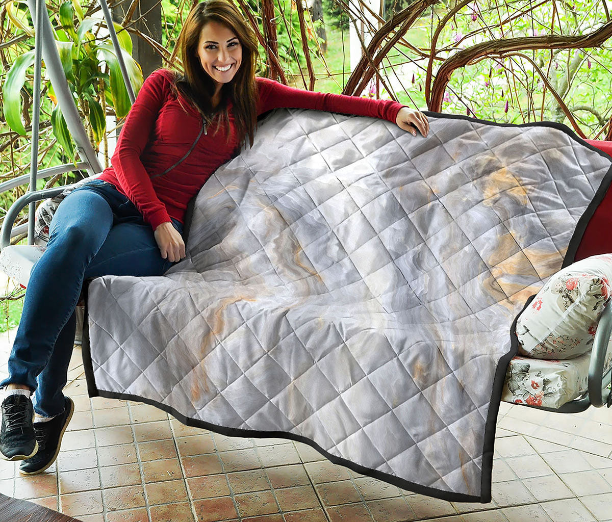 Grey Marble Print Quilt