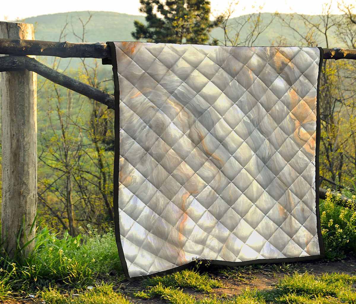 Grey Marble Print Quilt