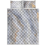 Grey Marble Print Quilt Bed Set