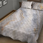 Grey Marble Print Quilt Bed Set