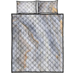 Grey Marble Print Quilt Bed Set