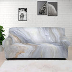 Grey Marble Print Sofa Cover