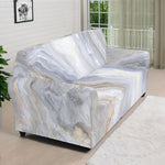Grey Marble Print Sofa Cover