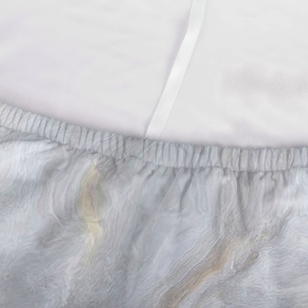 Grey Marble Print Sofa Cover
