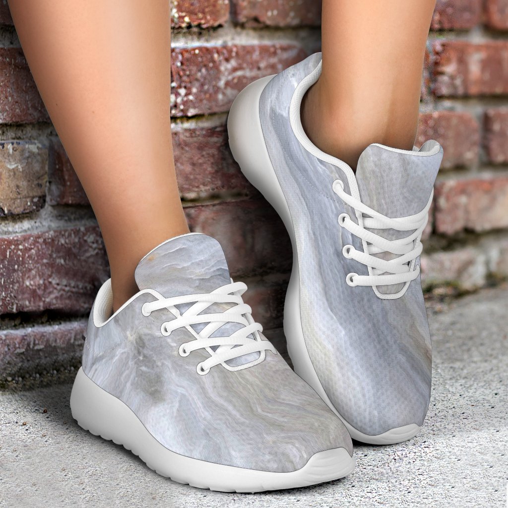 Grey Marble Print Sport Shoes GearFrost