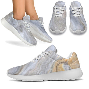 Grey Marble Print Sport Shoes GearFrost