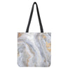 Grey Marble Print Tote Bag