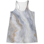 Grey Marble Print Women's Racerback Tank Top