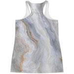 Grey Marble Print Women's Racerback Tank Top