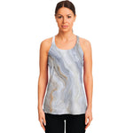 Grey Marble Print Women's Racerback Tank Top