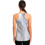 Grey Marble Print Women's Racerback Tank Top
