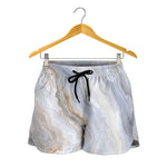 Grey Marble Print Women's Shorts