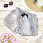 Grey Marble Print Women's Shorts