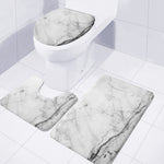 Grey Marble Stone Print 3 Piece Bath Mat Set