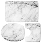 Grey Marble Stone Print 3 Piece Bath Mat Set