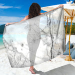 Grey Marble Stone Print Beach Sarong Wrap