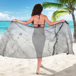 Grey Marble Stone Print Beach Sarong Wrap