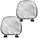 Grey Marble Stone Print Car Headrest Covers
