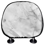 Grey Marble Stone Print Car Headrest Covers