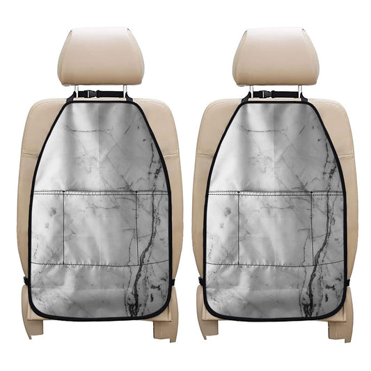 Grey Marble Stone Print Car Seat Organizers