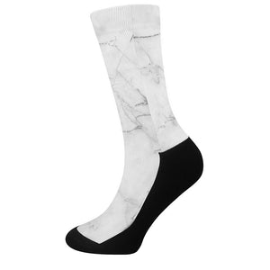 Grey Marble Stone Print Crew Socks