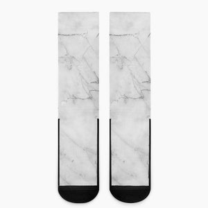 Grey Marble Stone Print Crew Socks