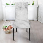 Grey Marble Stone Print Dining Chair Slipcover